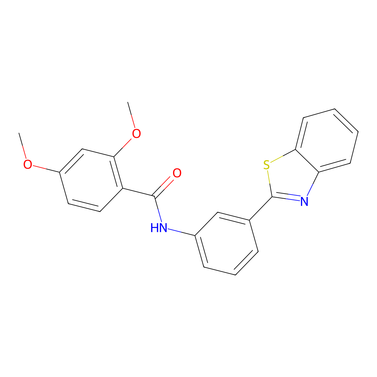 N-[3-(1,3-benzothiazol-2-yl)phenyl]-2,4-dimethoxybenzamide molecular structure, CAS 312742-54-4