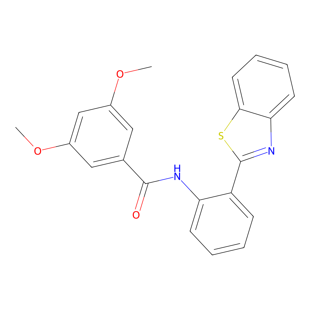 N-[2-(1,3-benzothiazol-2-yl)phenyl]-3,5-dimethoxybenzamide molecular structure, CAS 312742-55-5
