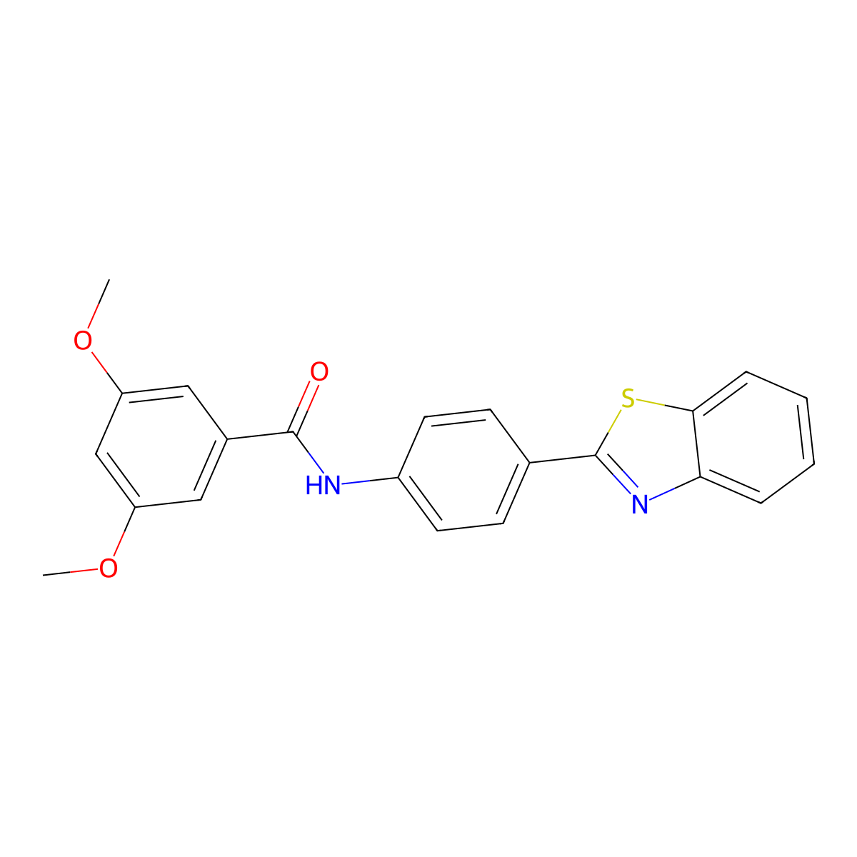 N-[4-(1,3-benzothiazol-2-yl)phenyl]-3,5-dimethoxybenzamide molecular structure, CAS 312742-56-6