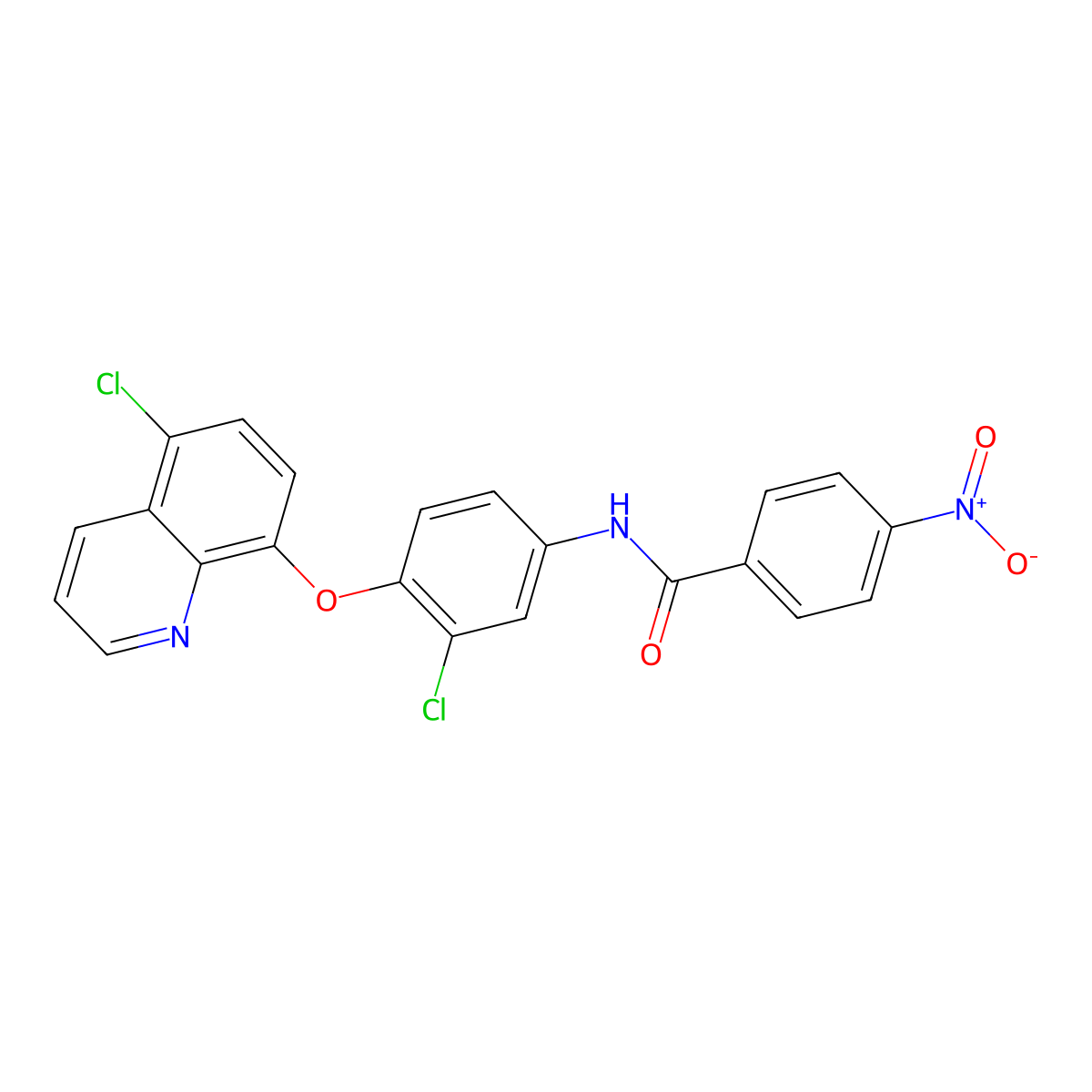 N-[3-chloro-4-(5-chloroquinolin-8-yl)oxyphenyl]-4-nitrobenzamide molecular structure, CAS 312742-68-0