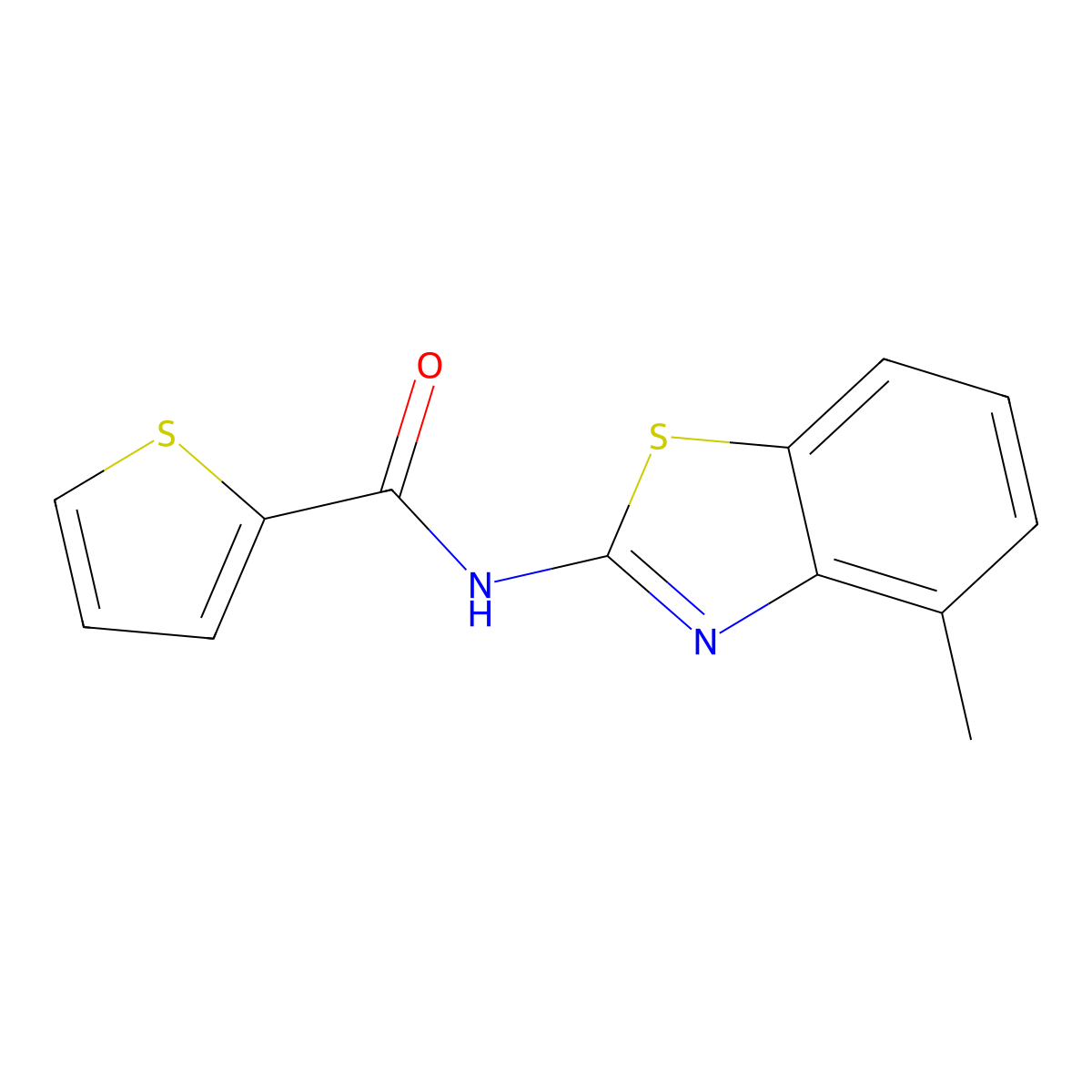 N-(4-methyl-1,3-benzothiazol-2-yl)-2-thiophenecarboxamide molecular structure, CAS 312742-77-1