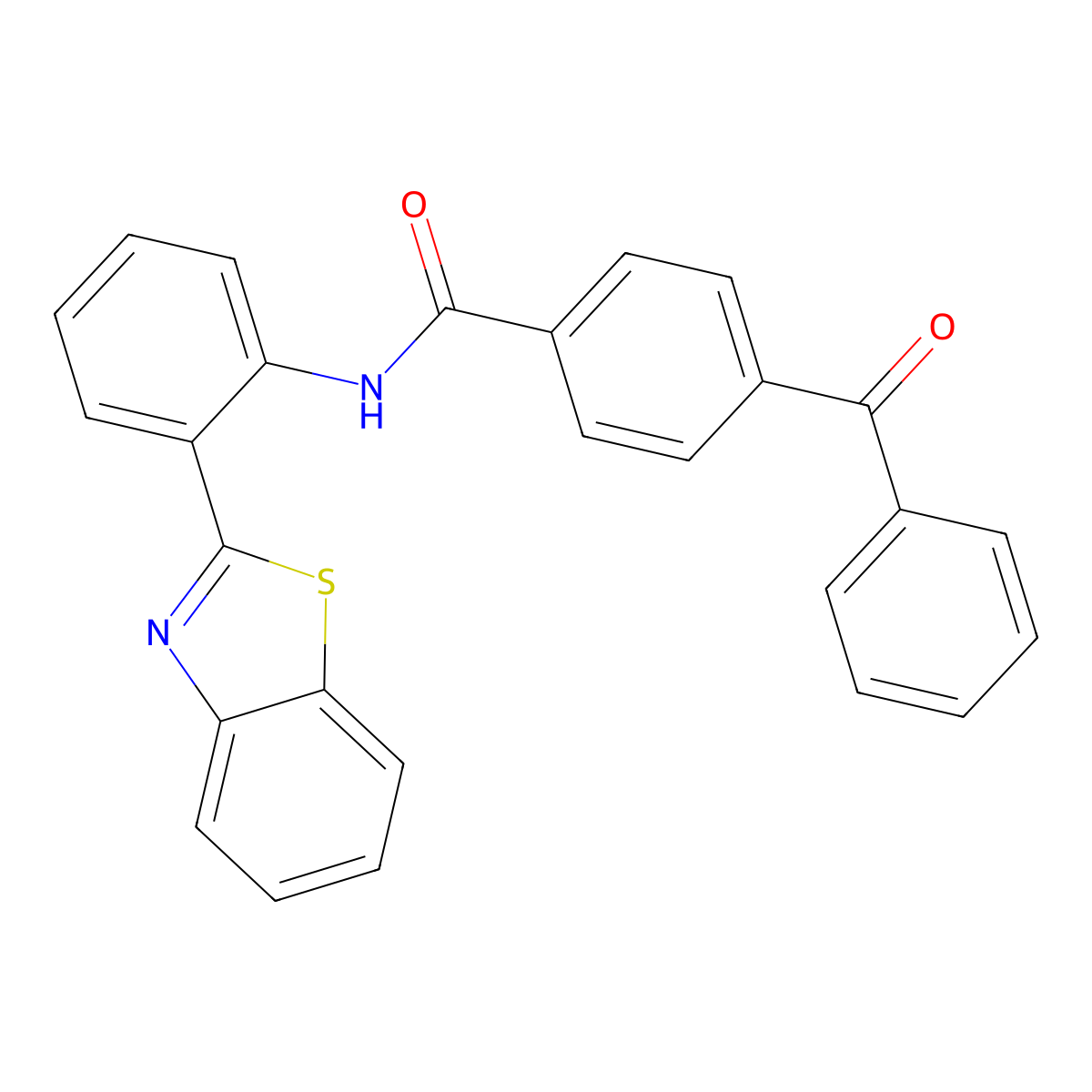 N-(2-(benzo[d]thiazol-2-yl)phenyl)-4-benzoylbenzamide molecular structure, CAS 312743-29-6