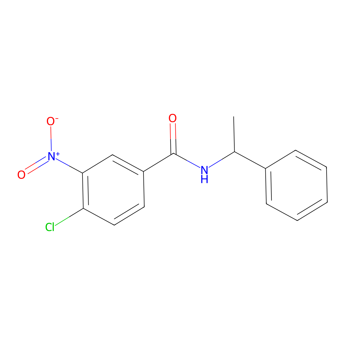 4-chloro-3-nitro-N-(1-phenylethyl)benzamide molecular structure, CAS 312743-45-6
