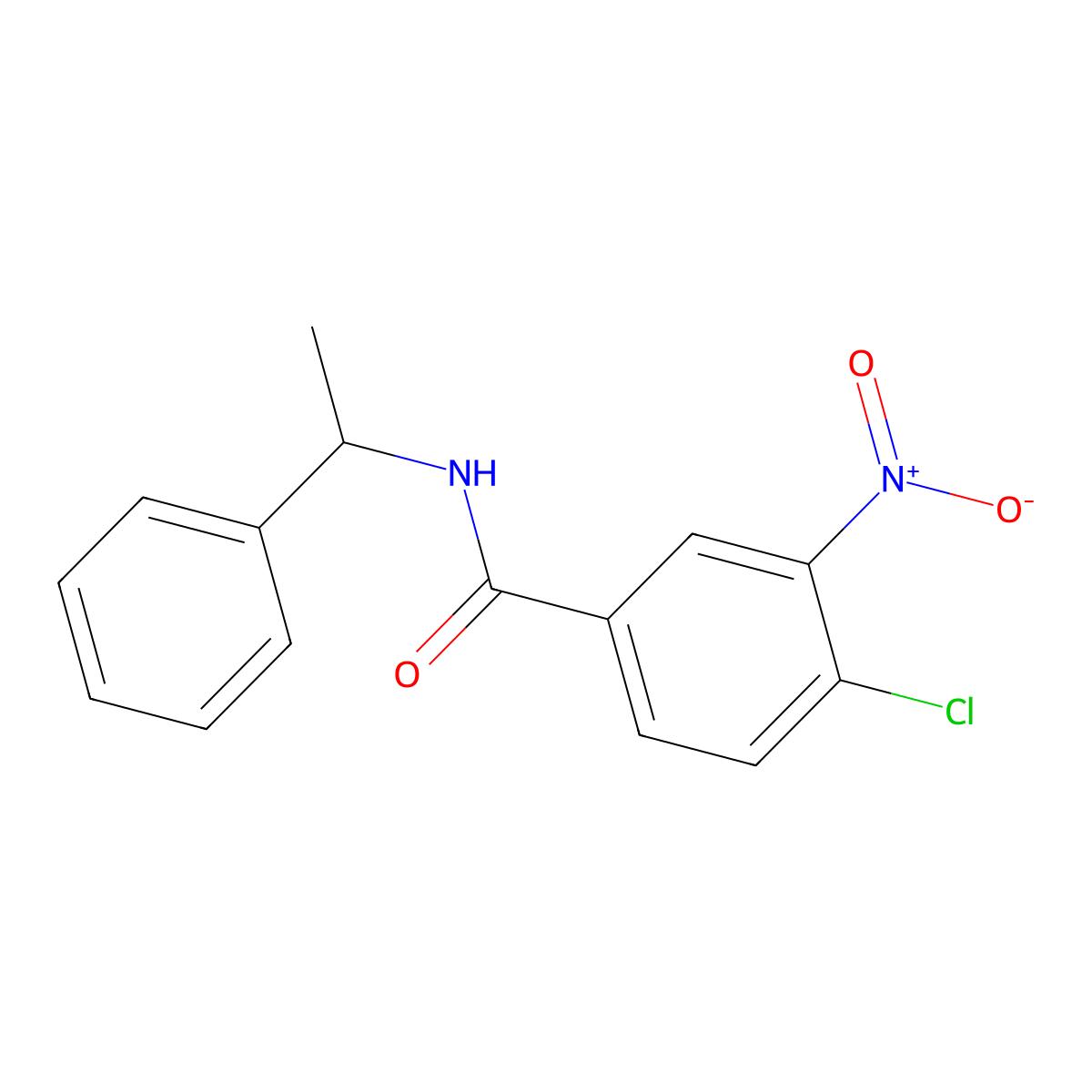 4-chloro-3-nitro-N-(1-phenylethyl)benzamide molecular structure, CAS 312743-45-6