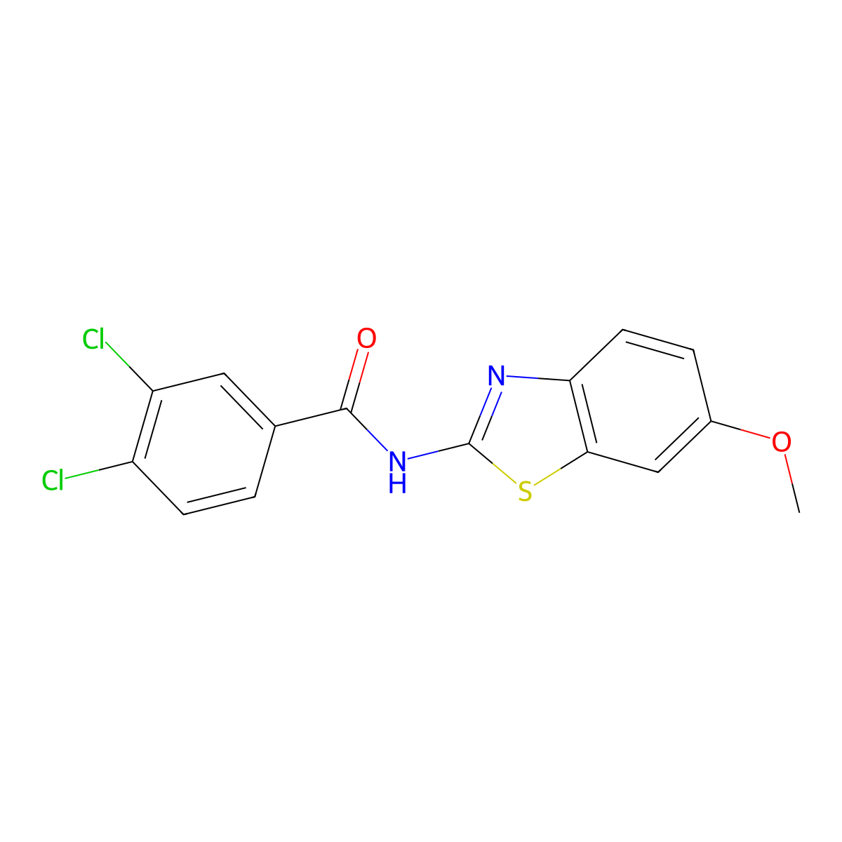 3,4-dichloro-N-(6-methoxy-1,3-benzothiazol-2-yl)benzamide molecular structure, CAS 312743-52-5