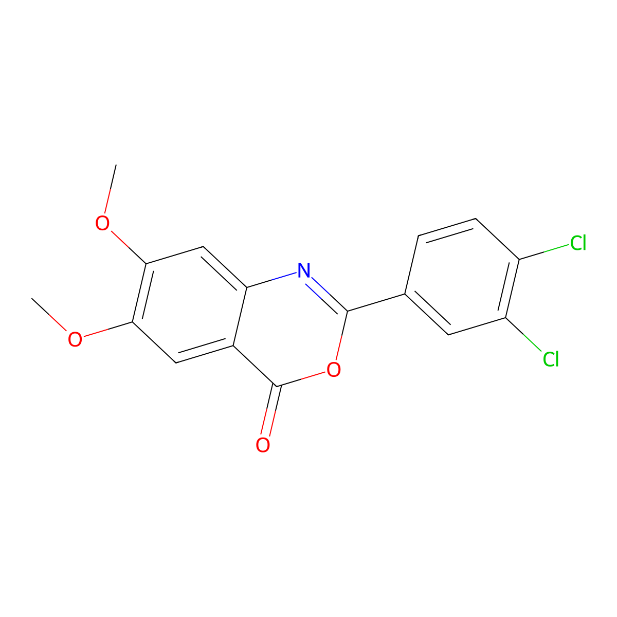 2-(3,4-dichlorophenyl)-6,7-dimethoxy-4H-3,1-benzoxazin-4-one molecular structure, CAS 312743-53-6
