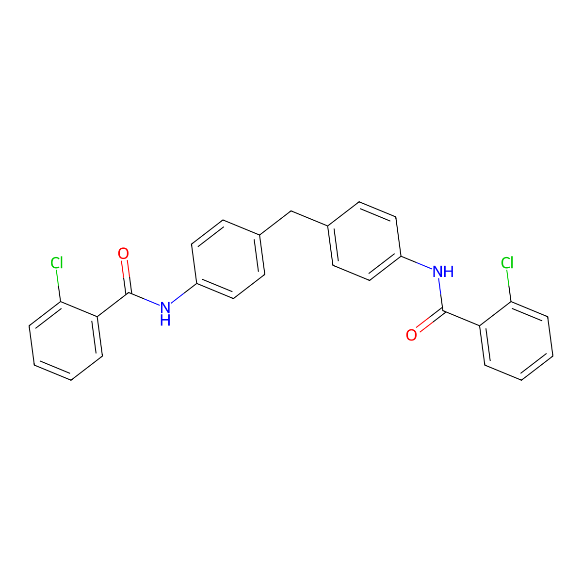 2-chloro-N-[4-[[4-[(2-chlorobenzoyl)amino]phenyl]methyl]phenyl]benzamide molecular structure, CAS 312743-66-1