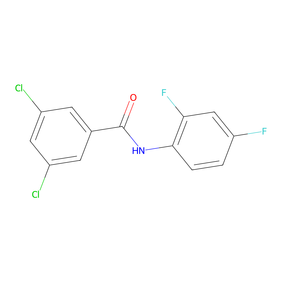 3,5-dichloro-N-(2,4-difluorophenyl)benzamide molecular structure, CAS 312743-71-8