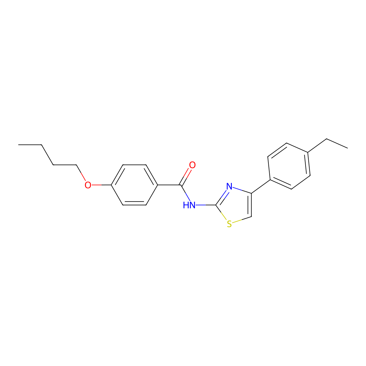 4-butoxy-N-[4-(4-ethylphenyl)-1,3-thiazol-2-yl]benzamide molecular structure, CAS 312743-73-0