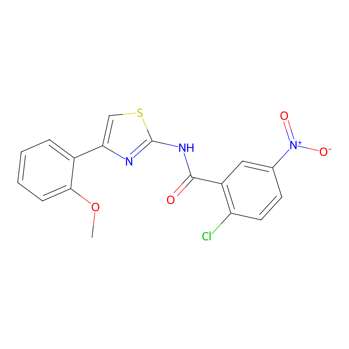 2-chloro-N-[4-(2-methoxyphenyl)-1,3-thiazol-2-yl]-5-nitrobenzamide molecular structure, CAS 312743-80-9