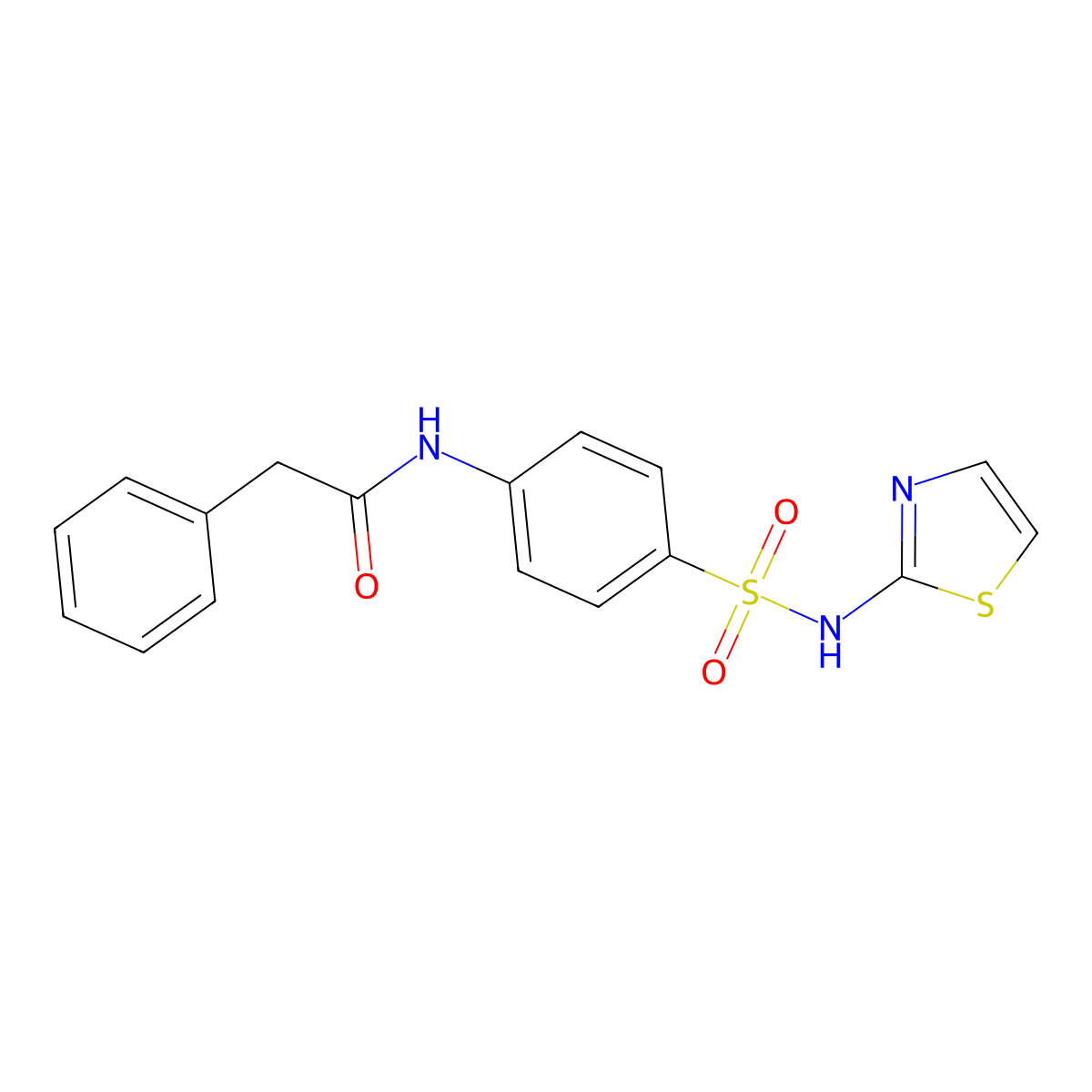 2-phenyl-N-[4-(1,3-thiazol-2-ylsulfamoyl)phenyl]acetamide molecular structure, CAS 312743-83-2