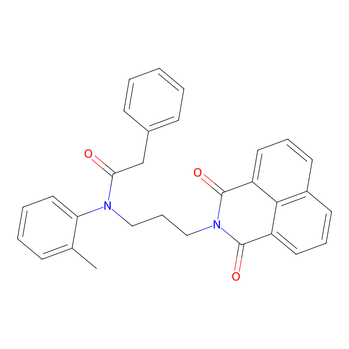 N-[3-(1,3-dioxobenzo[de]isoquinolin-2-yl)propyl]-N-(2-methylphenyl)-2-phenylacetamide molecular structure, CAS 312744-07-3