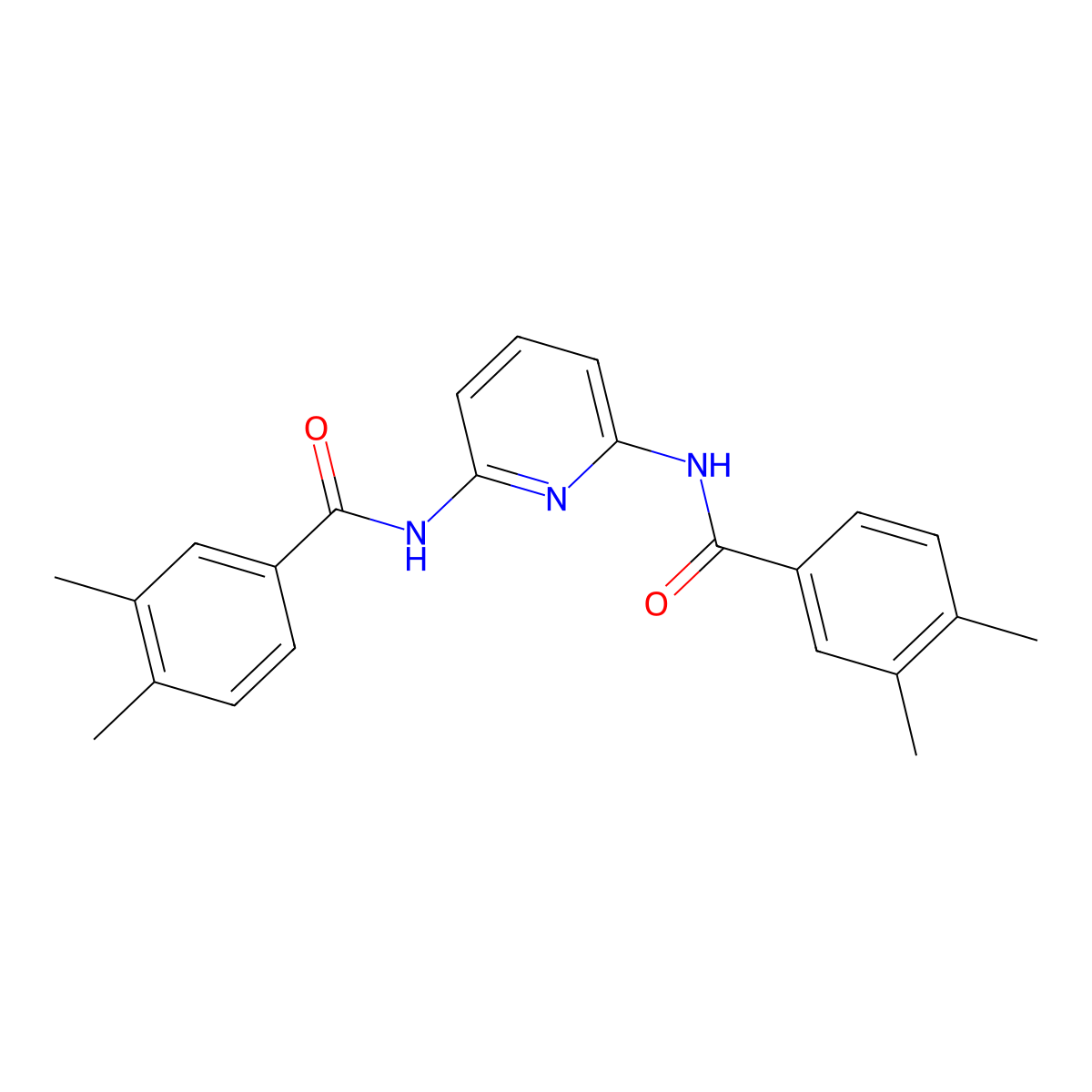 N-[6-[(3,4-dimethylbenzoyl)amino]pyridin-2-yl]-3,4-dimethylbenzamide molecular structure, CAS 312744-36-8
