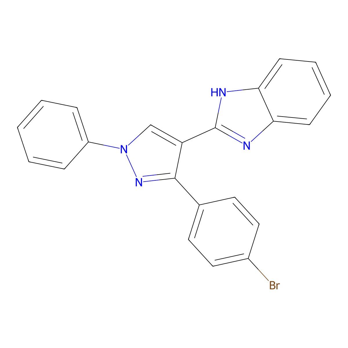2-[3-(4-bromophenyl)-1-phenyl-1H-pyrazol-4-yl]-1H-benzimidazole molecular structure, CAS 312746-18-2