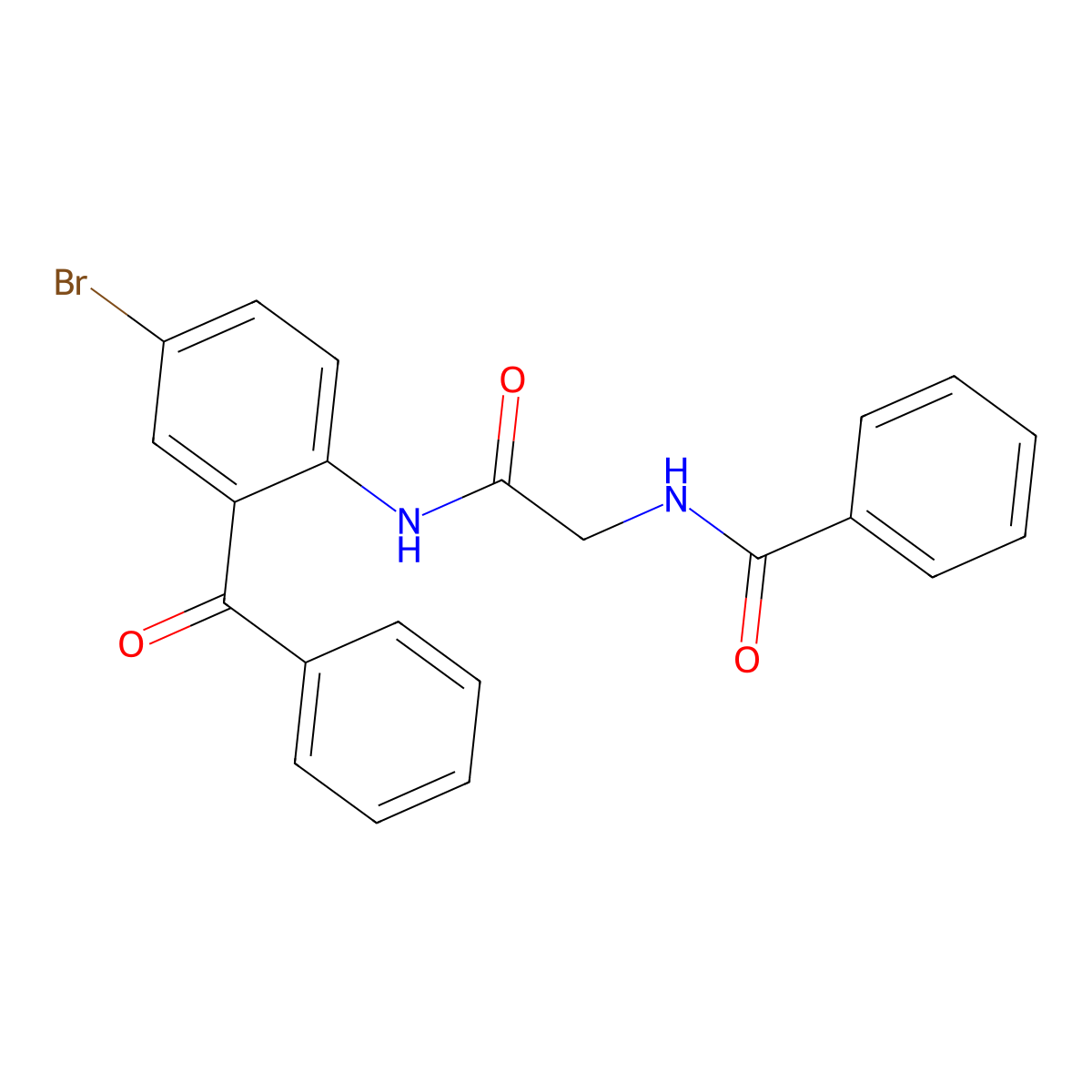 N-[(2-Benzoyl-4-bromo-phenylcarbamoyl)-methyl]-benzamide molecular structure, CAS 312746-87-5