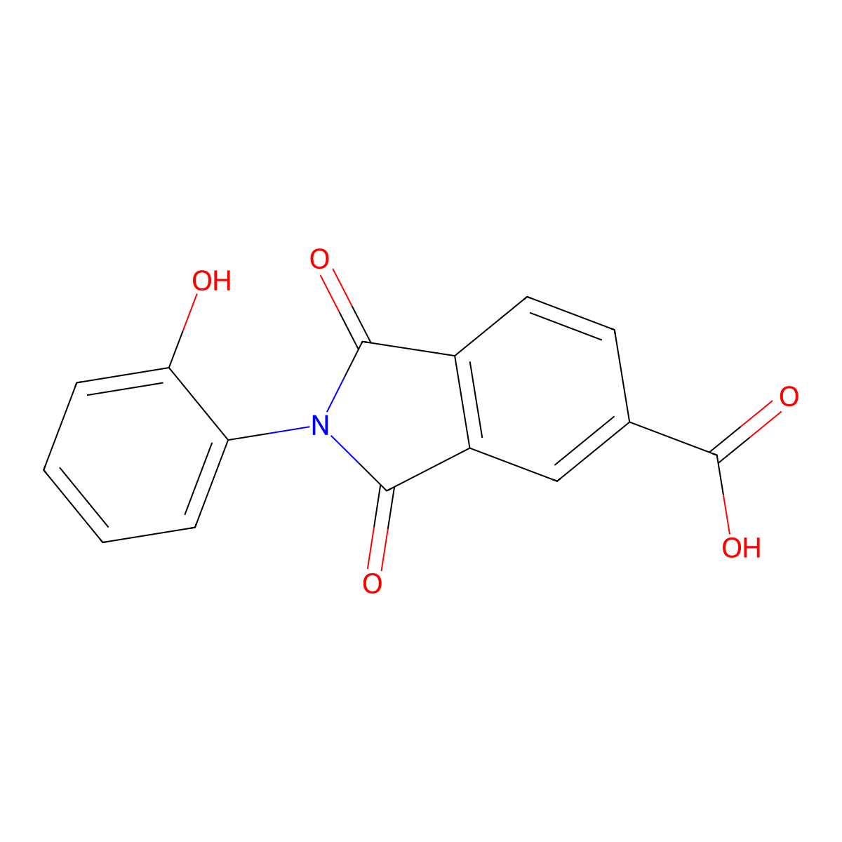 2-(2-Hydroxyphenyl)-1,3-dioxoisoindoline-5-carboxylic acid molecular structure, CAS 312746-96-6