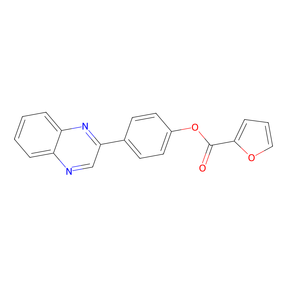 (4-Quinoxalin-2-ylphenyl) furan-2-carboxylate molecular structure, CAS 312747-00-5