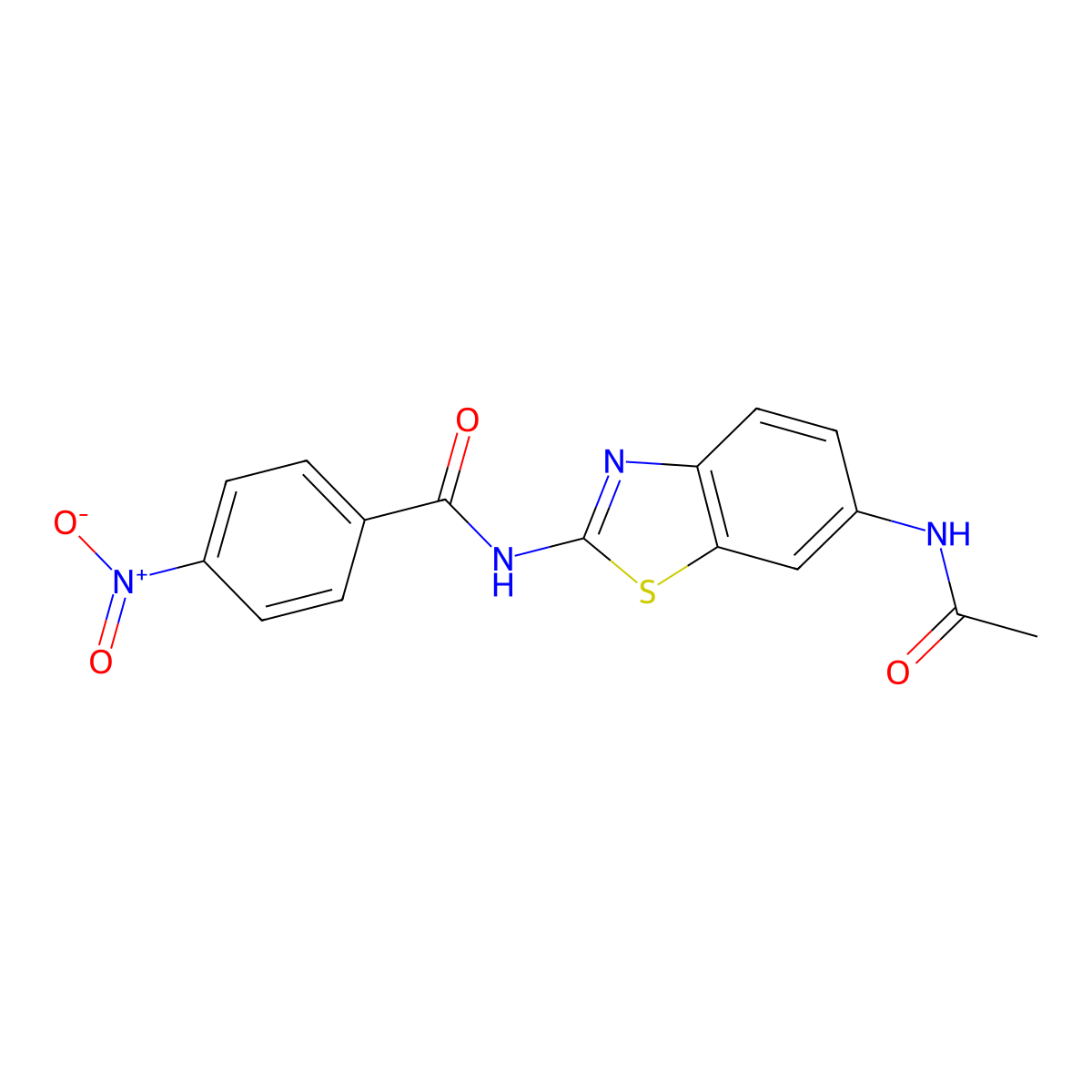 N-(6-acetamido-1,3-benzothiazol-2-yl)-4-nitrobenzamide molecular structure, CAS 312747-17-4