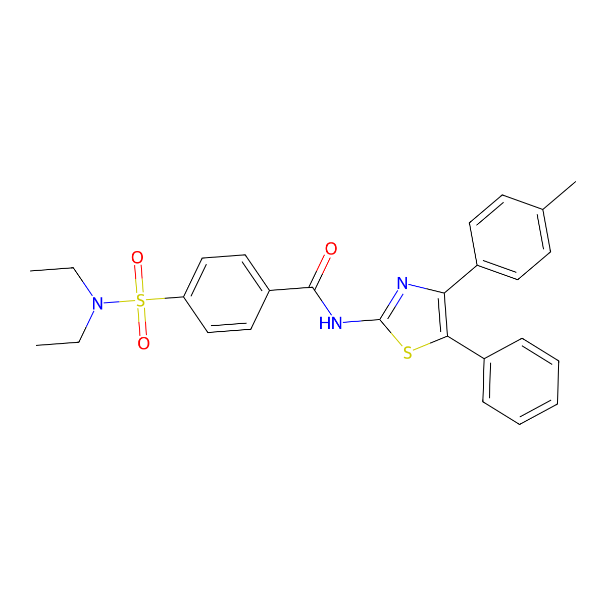 4-(diethylsulfamoyl)-N-[4-(4-methylphenyl)-5-phenyl-1,3-thiazol-2-yl]benzamide molecular structure, CAS 312747-30-1