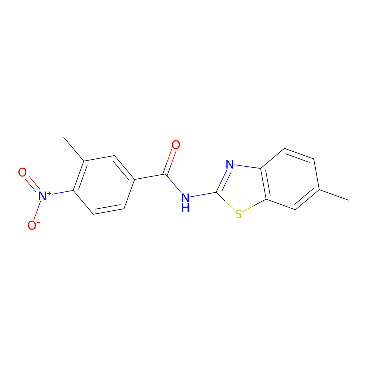 3-methyl-N-(6-methyl-1,3-benzothiazol-2-yl)-4-nitrobenzamide molecular structure, CAS 312747-82-3