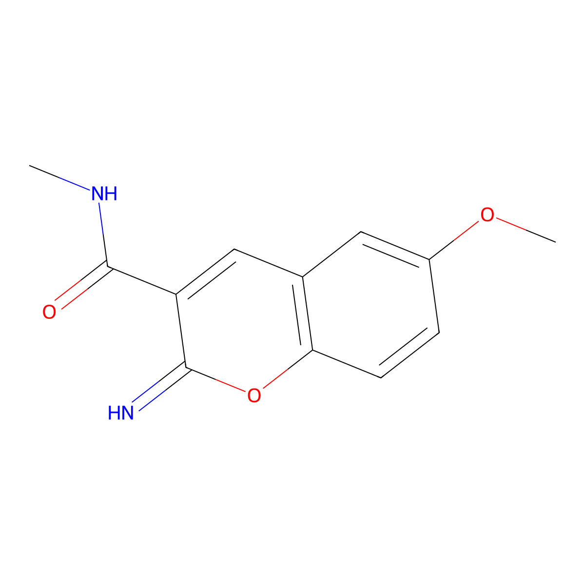 2-imino-6-methoxy-N-methyl-2H-chromene-3-carboxamide molecular structure, CAS 312748-29-1