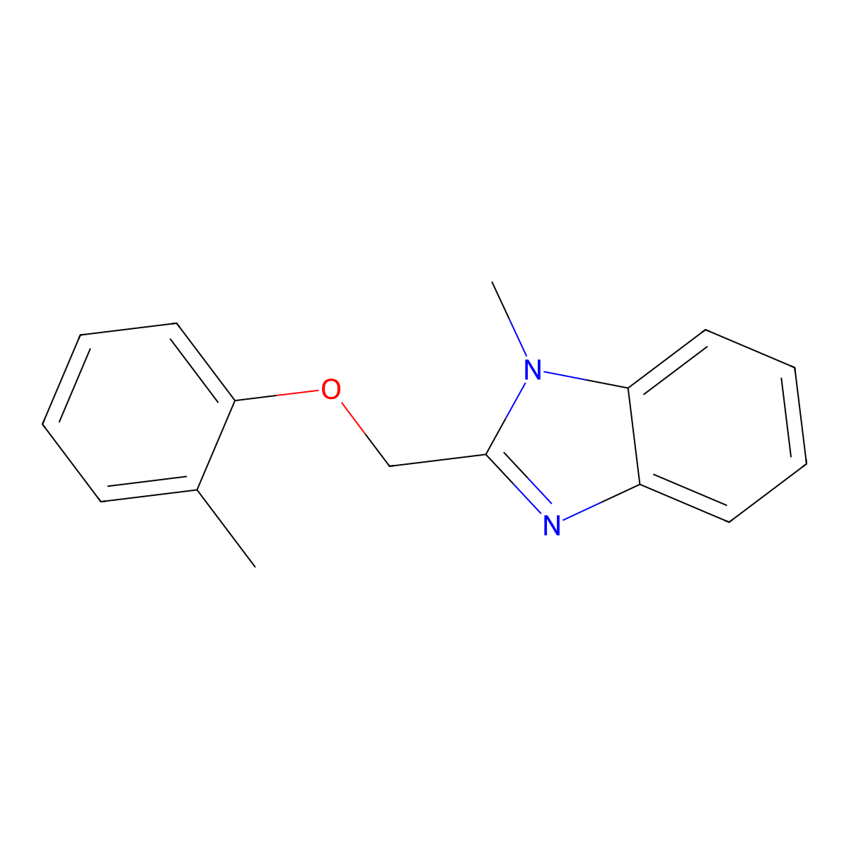 1-Methyl-2-o-tolyloxymethyl-1H-benzoimidazole molecular structure, CAS 312748-38-2