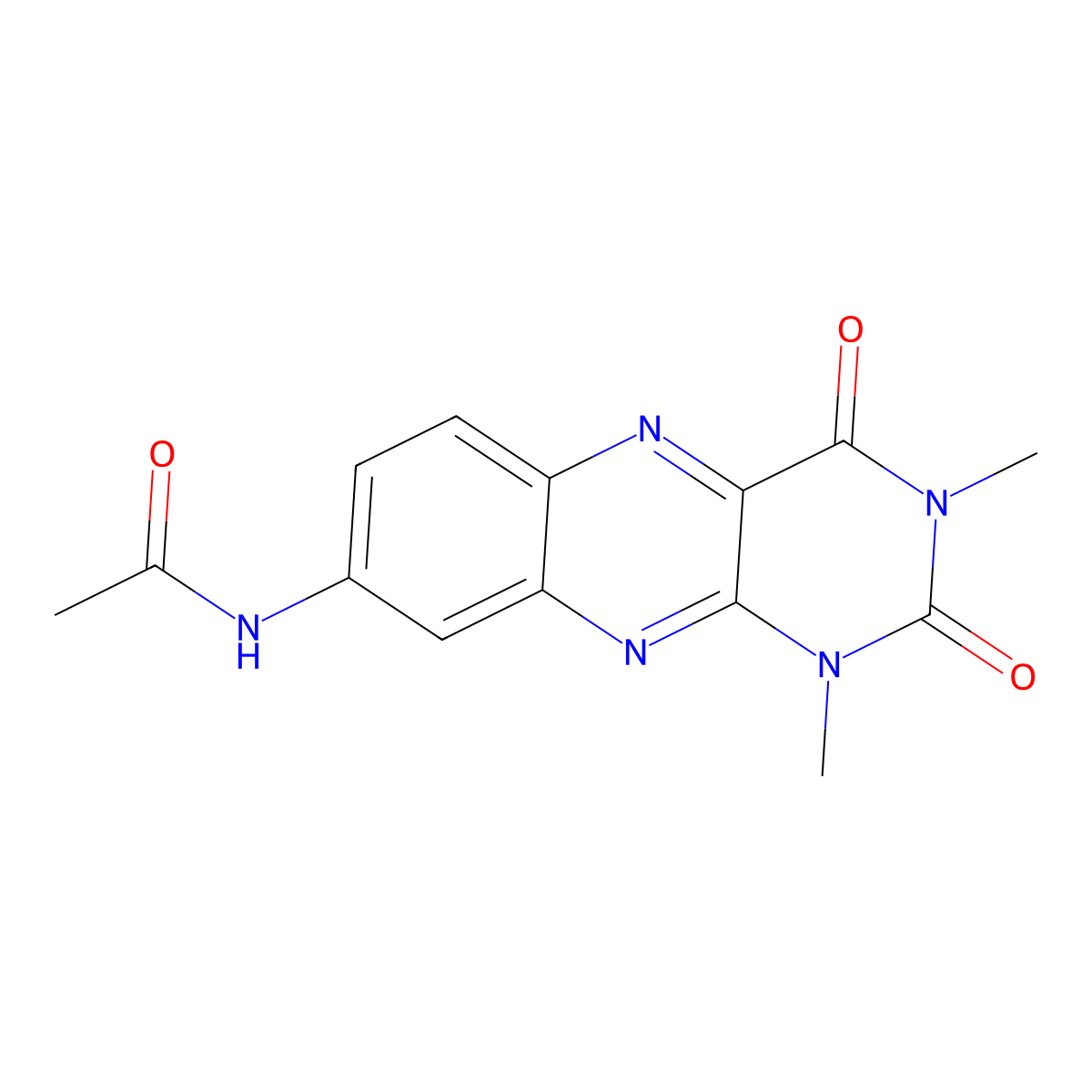 N-(1,3-dimethyl-2,4-dioxobenzo[g]pteridin-8-yl)acetamide molecular structure, CAS 312748-66-6