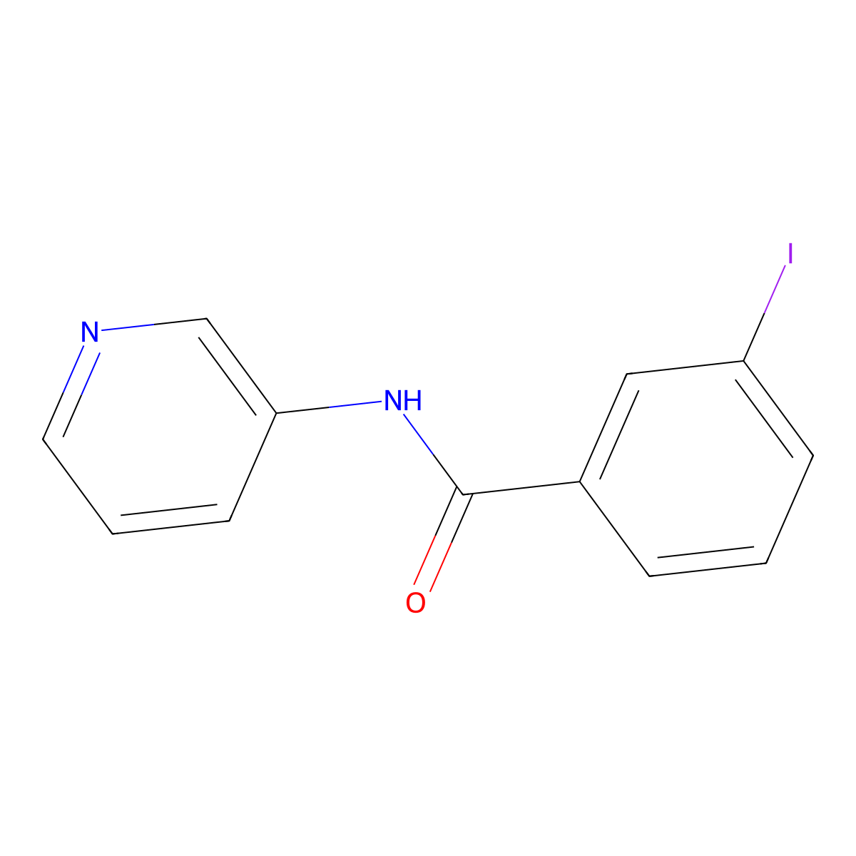 3-iodo-N-(pyridin-3-yl)benzamide molecular structure, CAS 312748-82-6