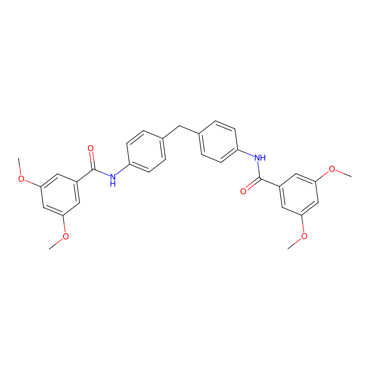 N-(4-{[4-(3,5-Dimethoxybenzamido)phenyl]methyl}phenyl)-3,5-dimethoxybenzamide molecular structure, CAS 312749-01-2