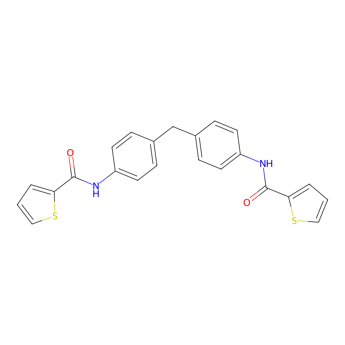 N-(4-{[4-(Thiophene-2-amido)phenyl]methyl}phenyl)thiophene-2-carboxamide molecular structure, CAS 312749-04-5
