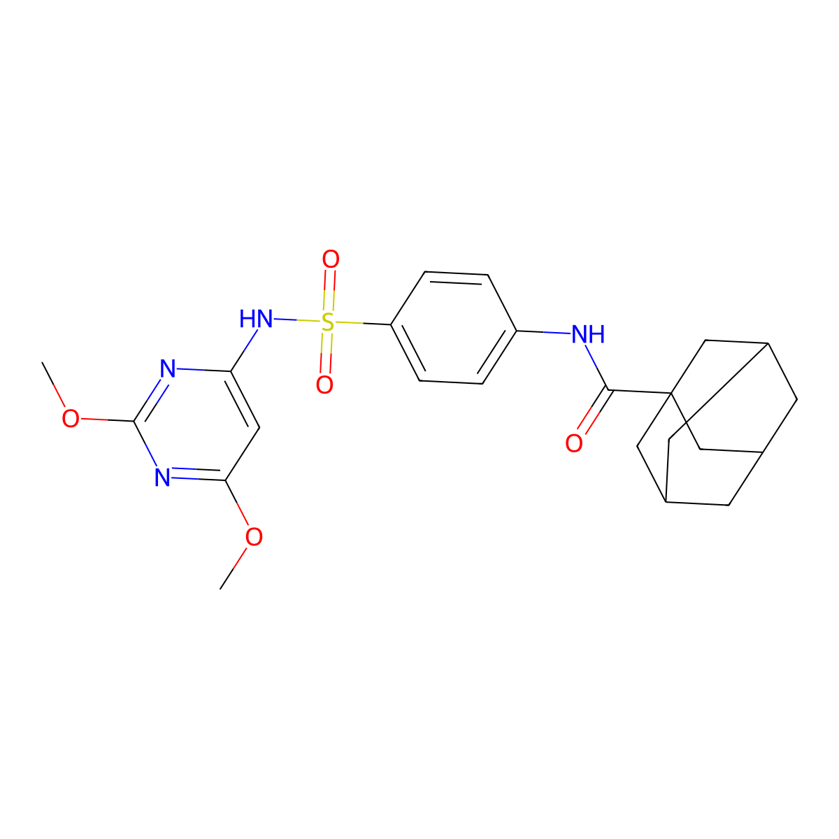 N-[4-[(2,6-dimethoxypyrimidin-4-yl)sulfamoyl]phenyl]adamantane-1-carboxamide molecular structure, CAS 312749-10-3