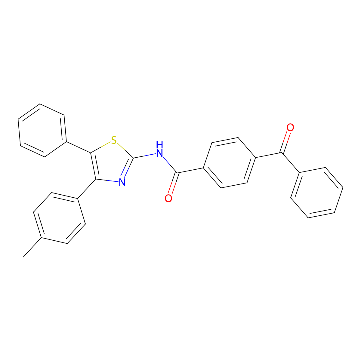 4-benzoyl-N-[4-(4-methylphenyl)-5-phenyl-1,3-thiazol-2-yl]benzamide molecular structure, CAS 312749-51-2