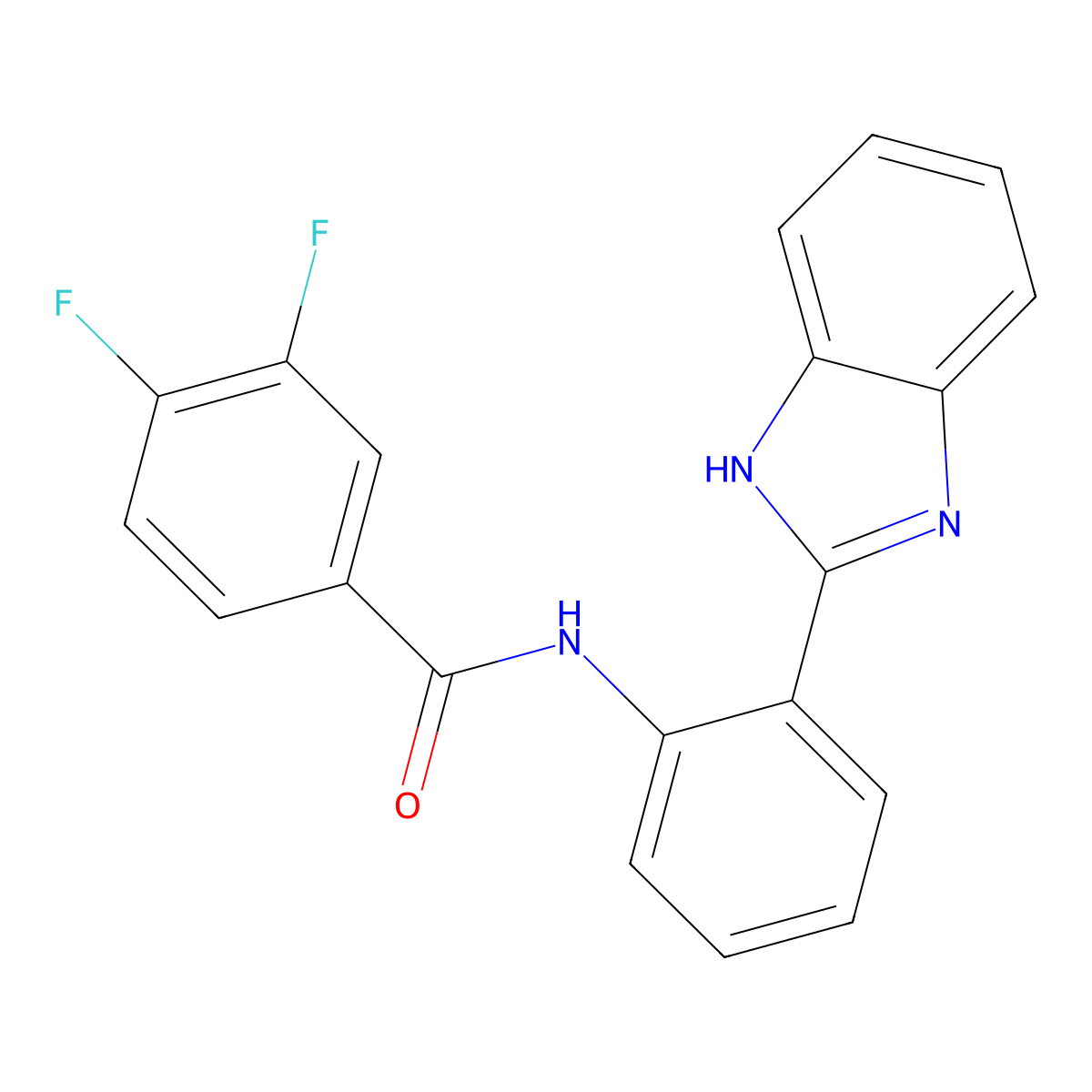 N-[2-(1H-benzimidazol-2-yl)phenyl]-3,4-difluorobenzamide molecular structure, CAS 312749-52-3