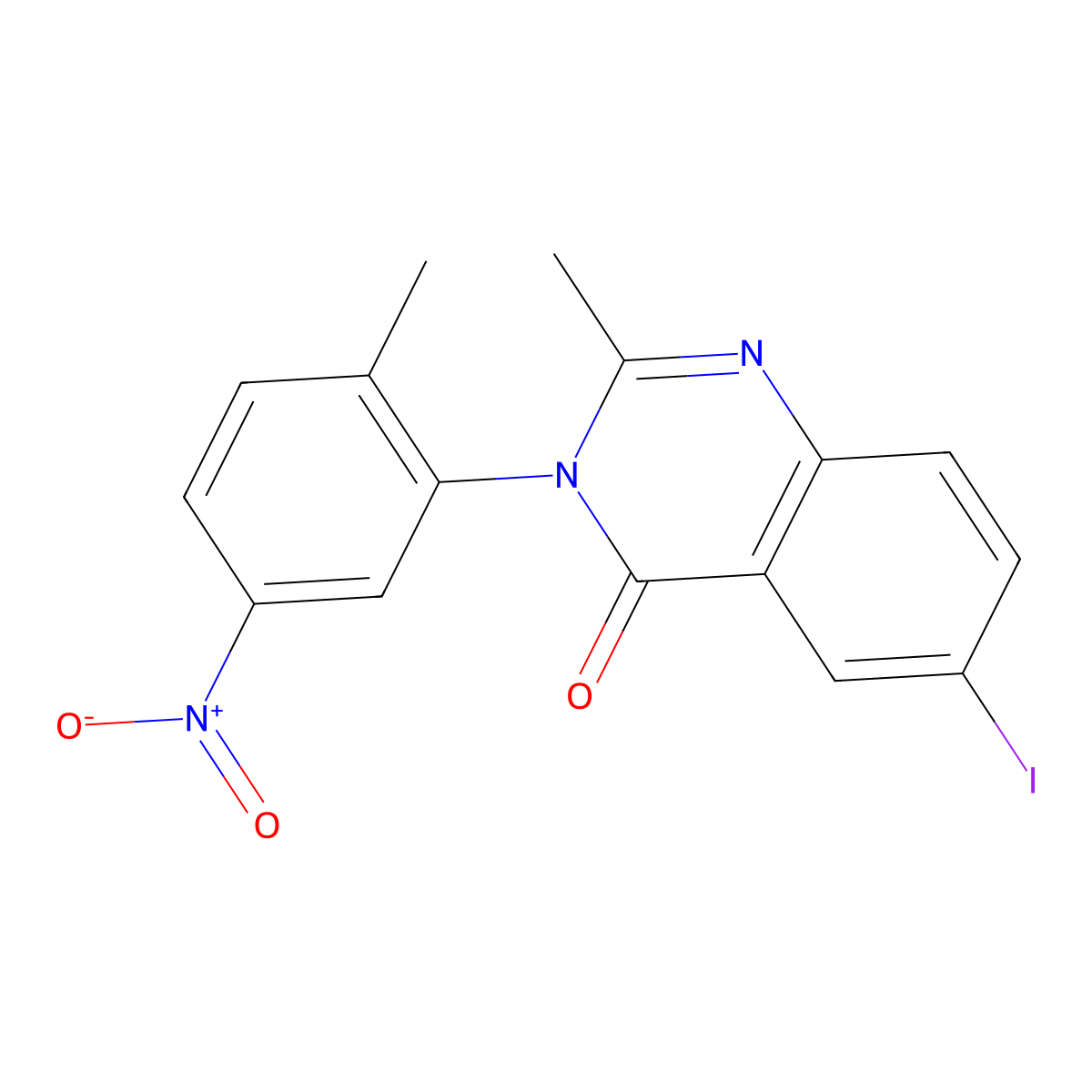 6-Iodo-2-methyl-3-(2-methyl-5-nitrophenyl)quinazolin-4-one molecular structure, CAS 312749-55-6
