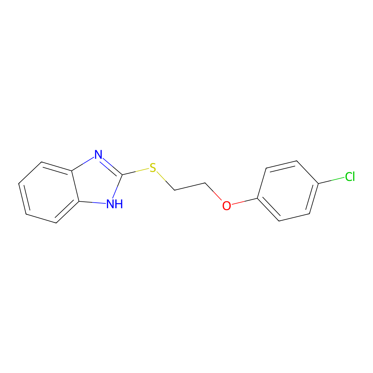 2-{[2-(4-Chlorophenoxy)ethyl]thio}-1H-benzimidazole molecular structure, CAS 312749-73-8