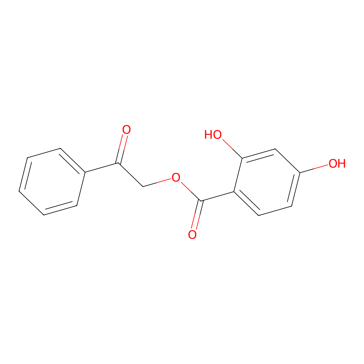 2-Oxo-2-phenylethyl 2,4-dihydroxybenzoate molecular structure, CAS 312750-19-9