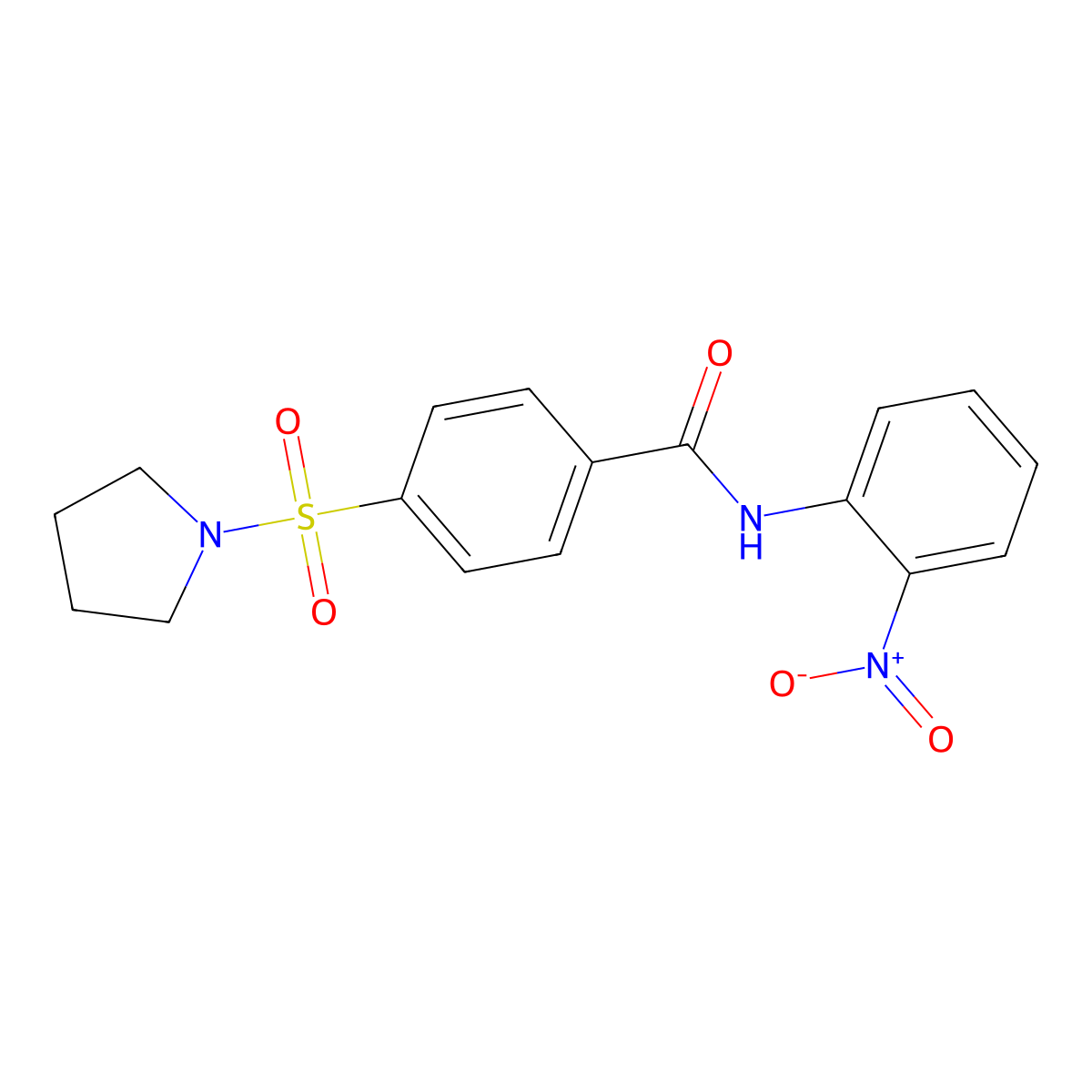 N-(2-nitrophenyl)-4-(pyrrolidin-1-ylsulfonyl)benzamide molecular structure, CAS 312750-30-4