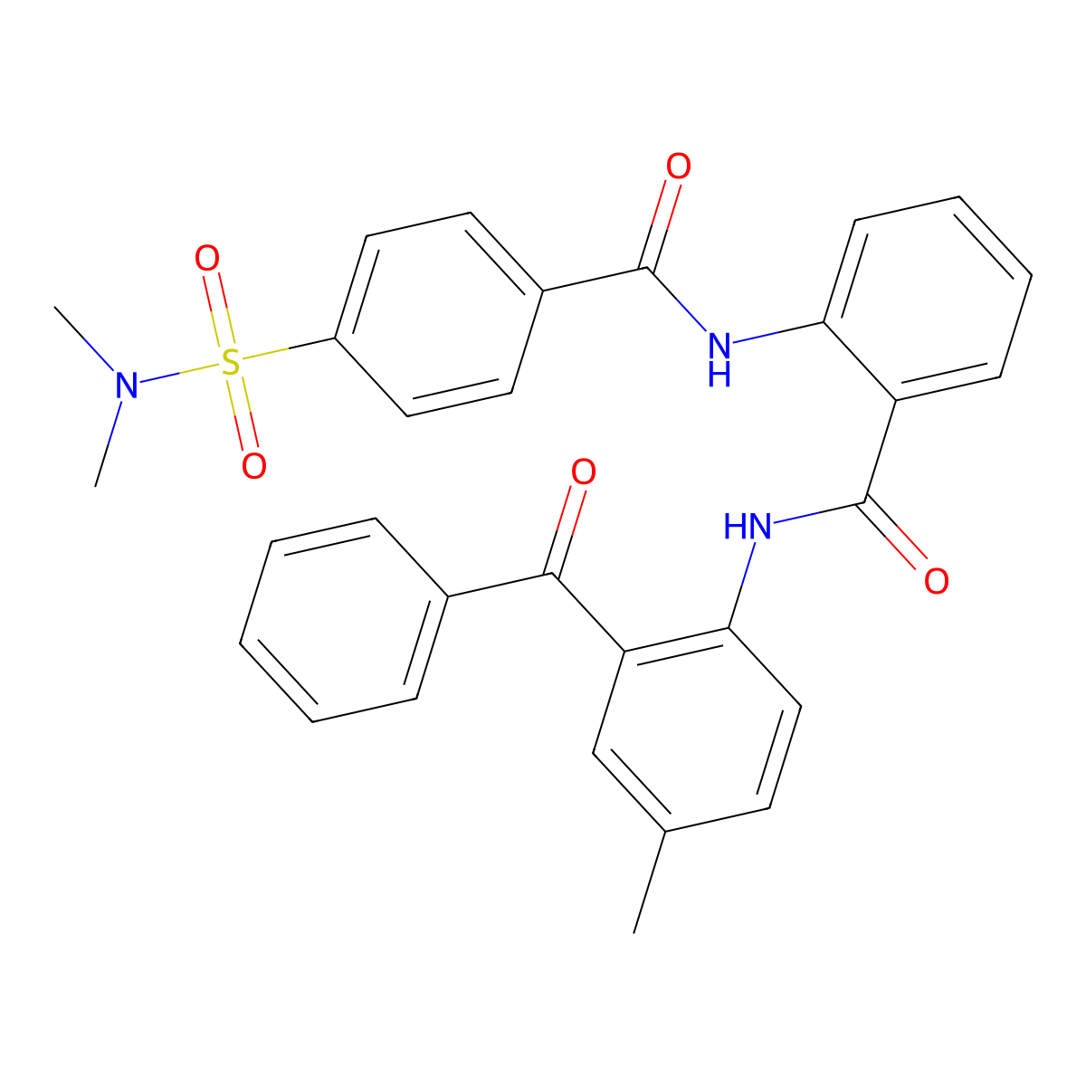 N-(2-benzoyl-4-methylphenyl)-2-(4-(N,N-dimethylsulfamoyl)benzamido)benzamide molecular structure, CAS 312750-32-6