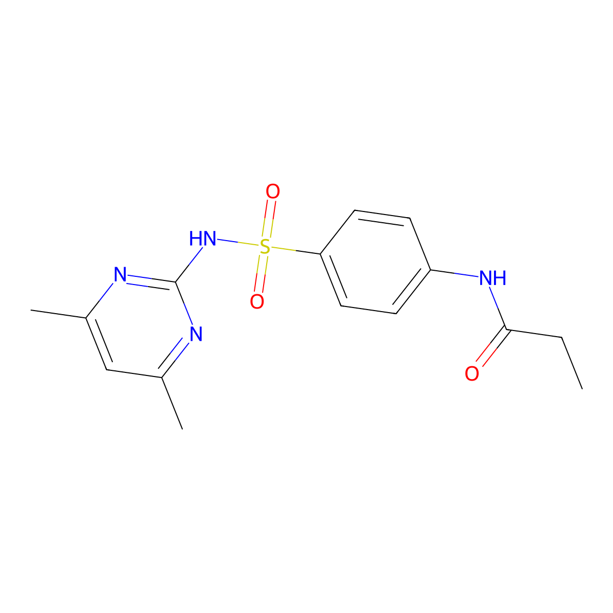 N-{4-[(4,6-dimethylpyrimidin-2-yl)sulfamoyl]phenyl}propanamide molecular structure, CAS 312750-33-7
