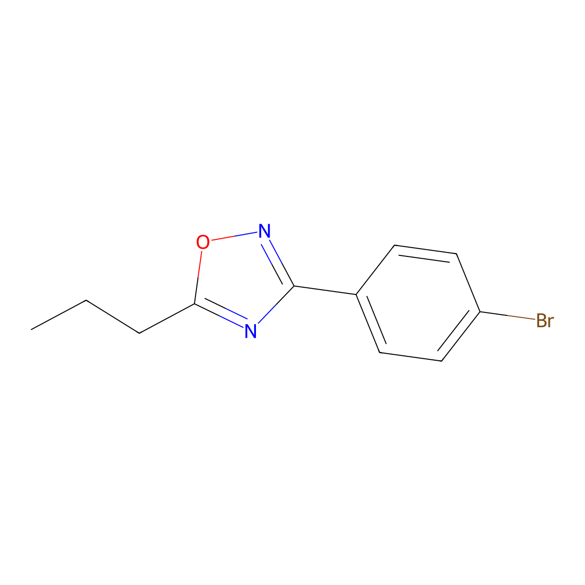 3-(4-Bromophenyl)-5-propyl-1,2,4-oxadiazole molecular structure, CAS 312750-72-4