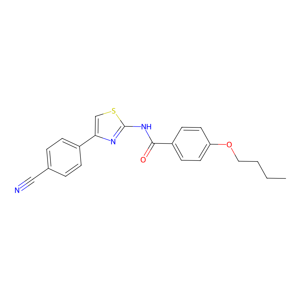 4-butoxy-N-[4-(4-cyanophenyl)-1,3-thiazol-2-yl]benzamide molecular structure, CAS 312750-79-1