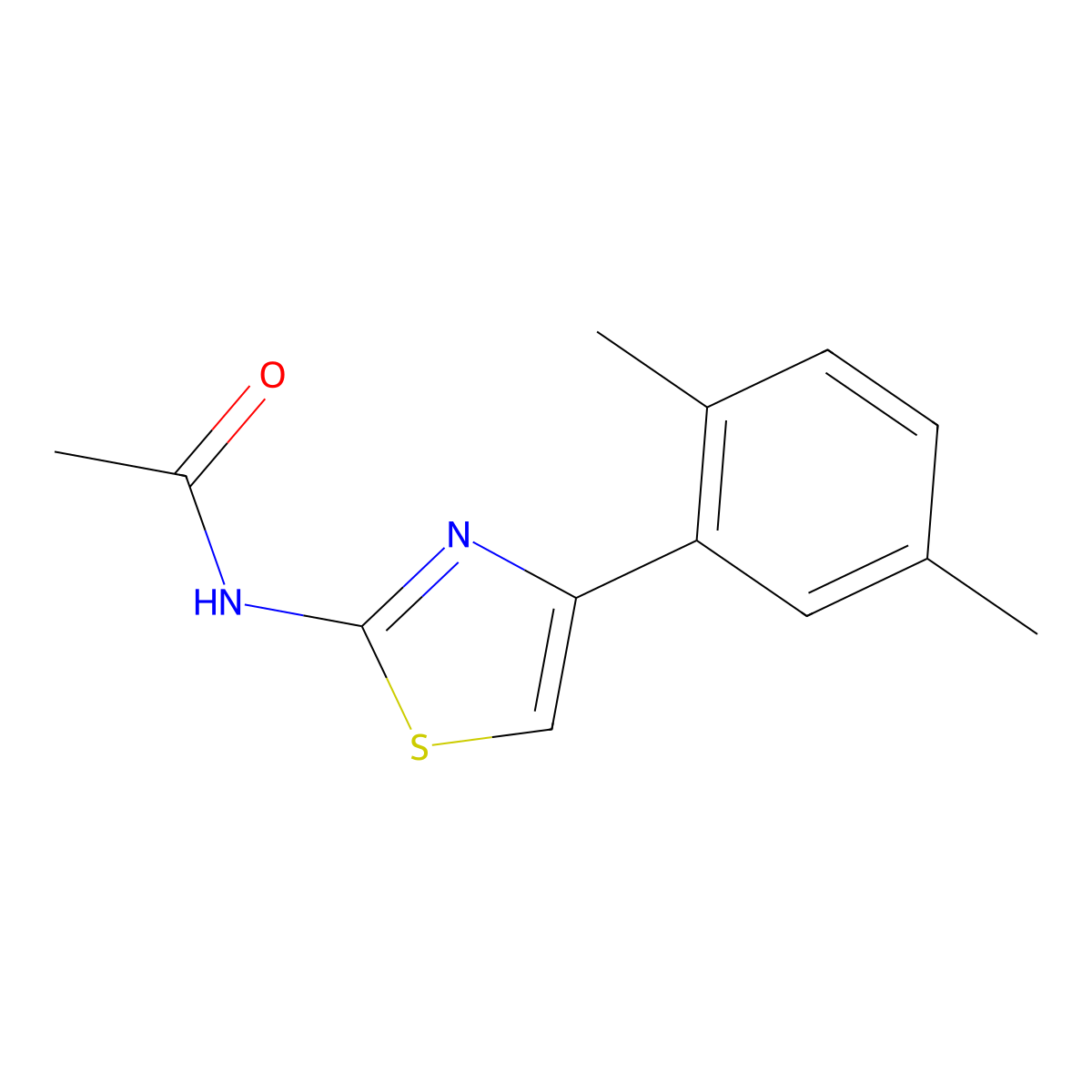 N-[4-(2,5-dimethylphenyl)-1,3-thiazol-2-yl]acetamide molecular structure, CAS 312750-81-5