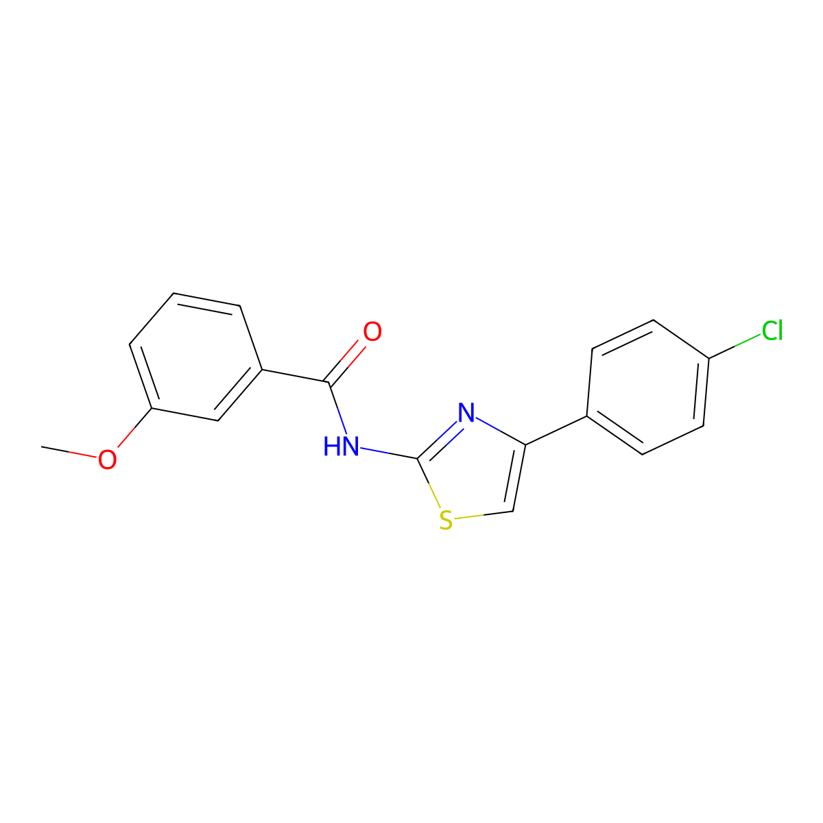 N-[4-(4-chlorophenyl)-1,3-thiazol-2-yl]-3-methoxybenzamide molecular structure, CAS 312751-45-4