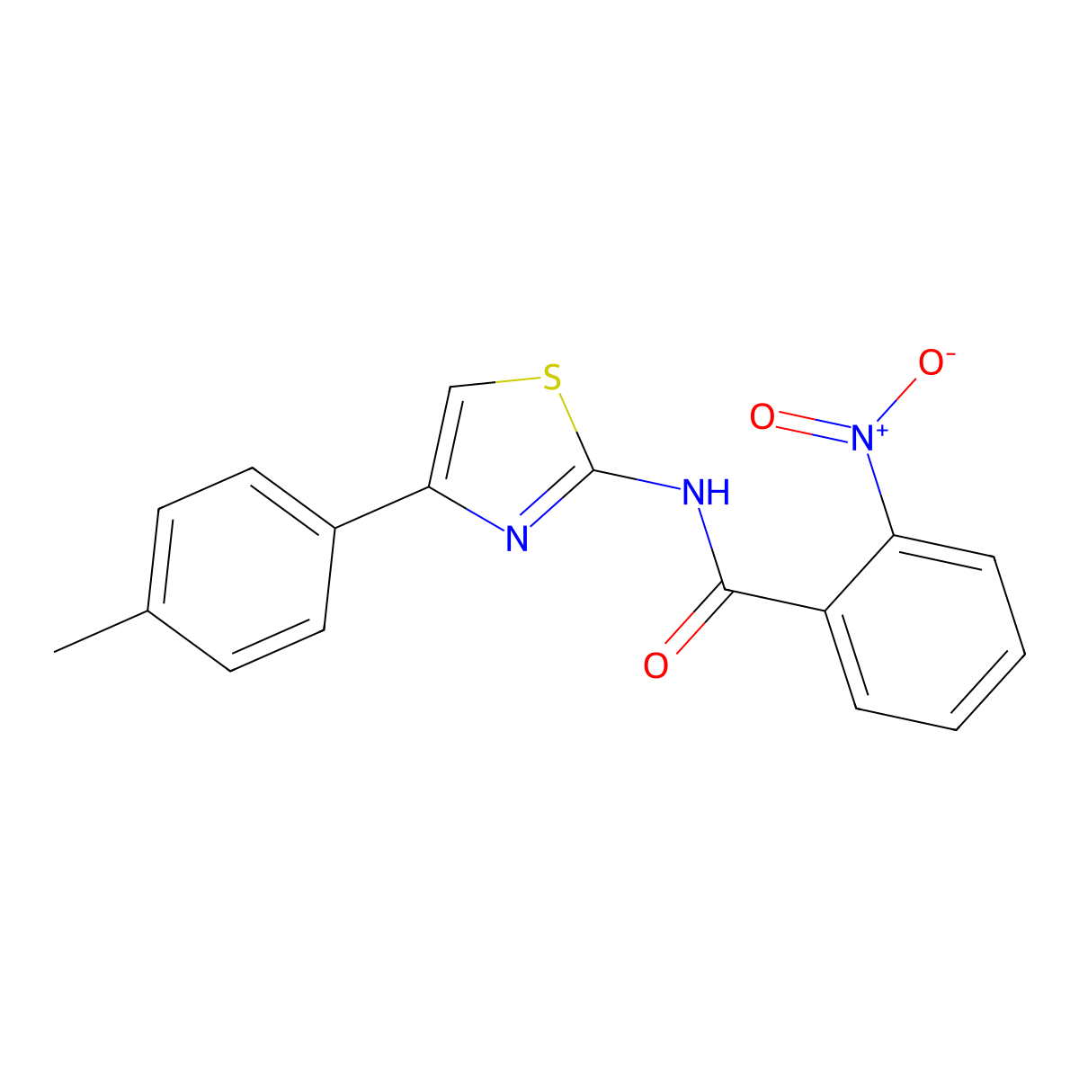 N-[4-(4-Methylphenyl)-1,3-thiazol-2-yl]-2-nitrobenzamide molecular structure, CAS 312751-46-5