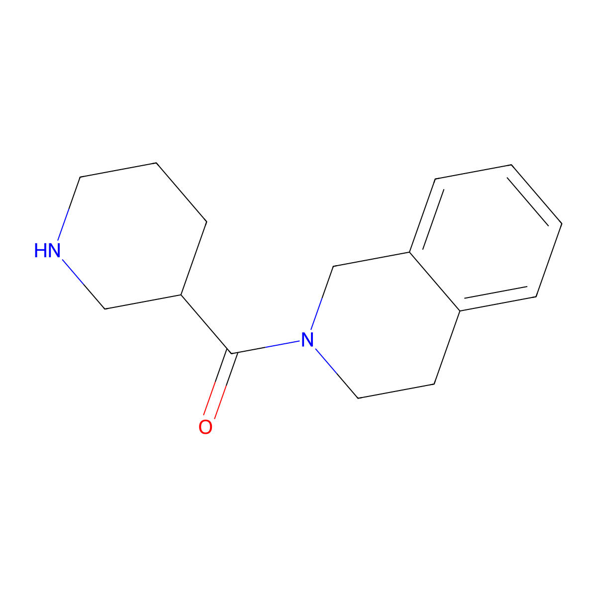 (3,4-Dihydroisoquinolin-2(1H)-yl)(piperidin-3-yl)methanone molecular structure, CAS 312752-93-5