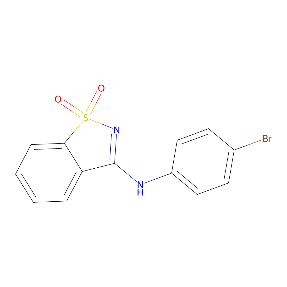 N-(4-bromophenyl)-1,1-dioxo-1,2-benzothiazol-3-amine molecular structure, CAS 312754-72-6