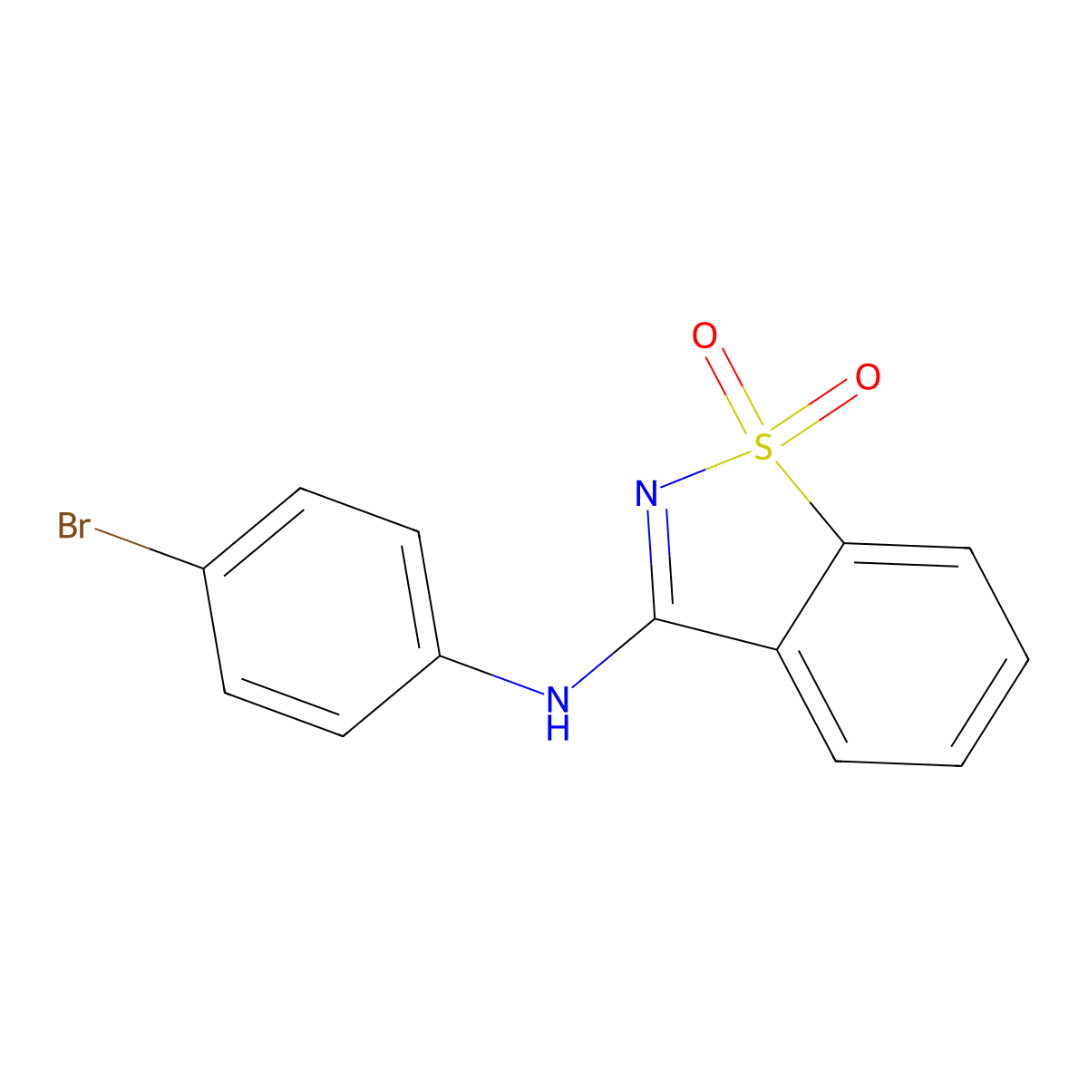 N-(4-bromophenyl)-1,1-dioxo-1,2-benzothiazol-3-amine molecular structure, CAS 312754-72-6