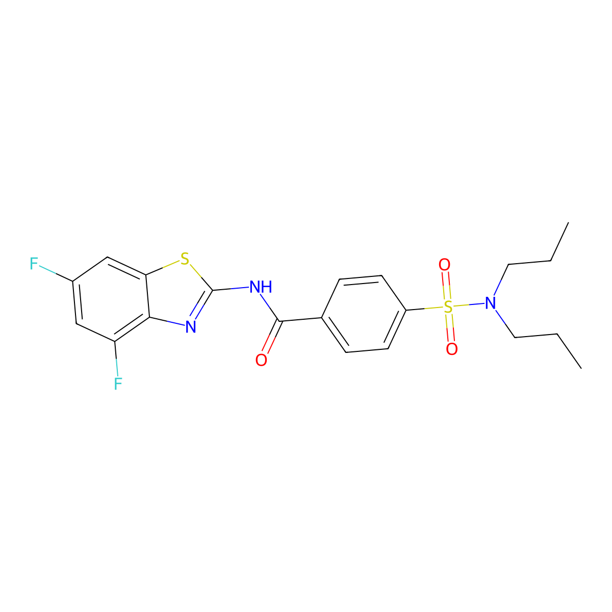 N-(4,6-difluoro-1,3-benzothiazol-2-yl)-4-(dipropylsulfamoyl)benzamide molecular structure, CAS 312755-08-1