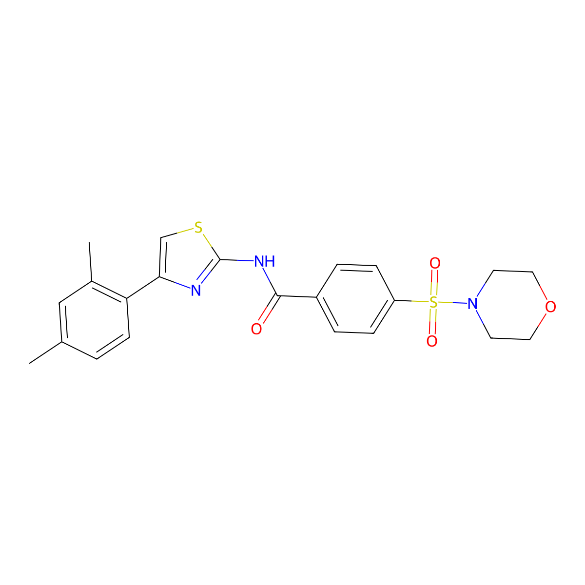 N-(4-(2,4-dimethylphenyl)thiazol-2-yl)-4-(morpholinosulfonyl)benzamide molecular structure, CAS 312755-10-5