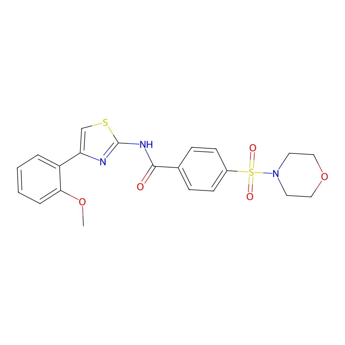 N-[4-(2-methoxyphenyl)-1,3-thiazol-2-yl]-4-(morpholine-4-sulfonyl)benzamide molecular structure, CAS 312755-13-8
